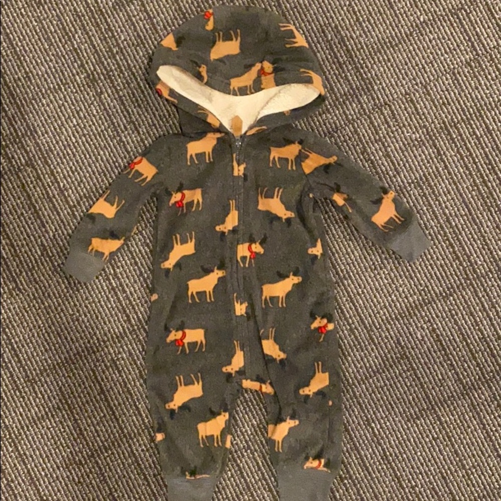 Carter’s baby hooded fleece reindeer one piece
